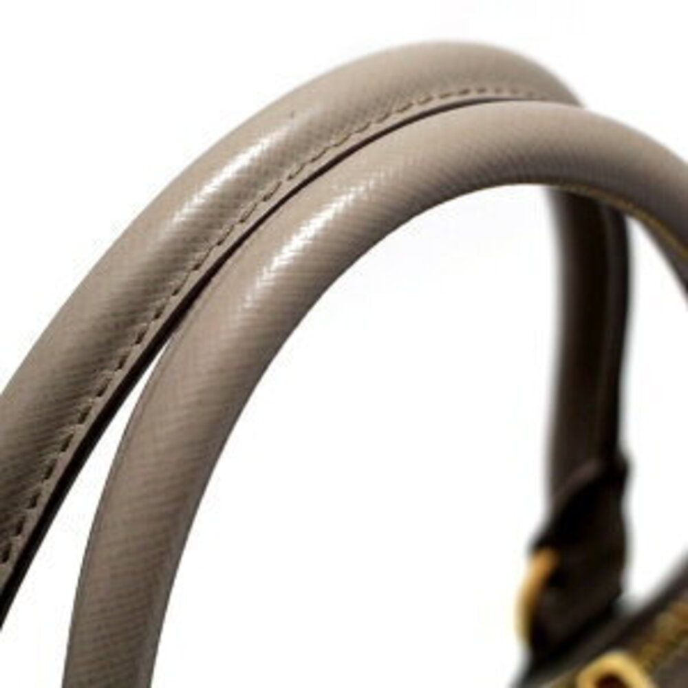 Prada handbag logo gray triangle leather Saffiano - Picture 4 of 6